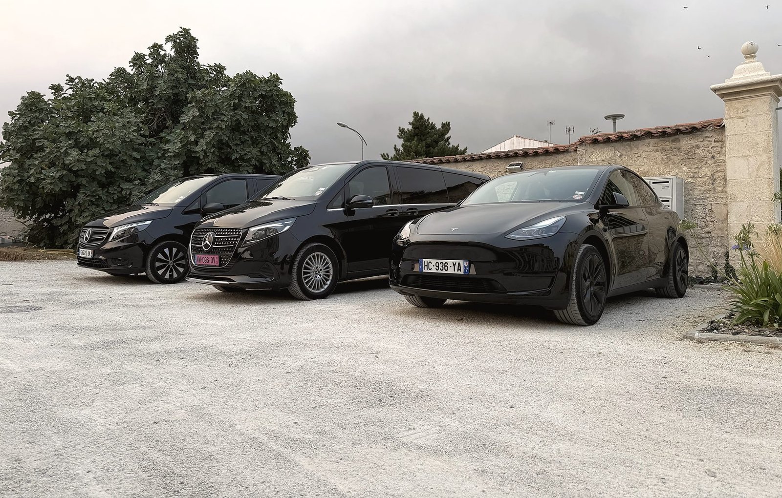 MyCourse vans and Tesla