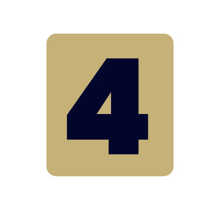Black number 4 on beige rounded square background Black number 4 centered on a beige square with rounded corners