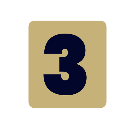 Black number three on beige background Black number three on a beige square background with rounded corners